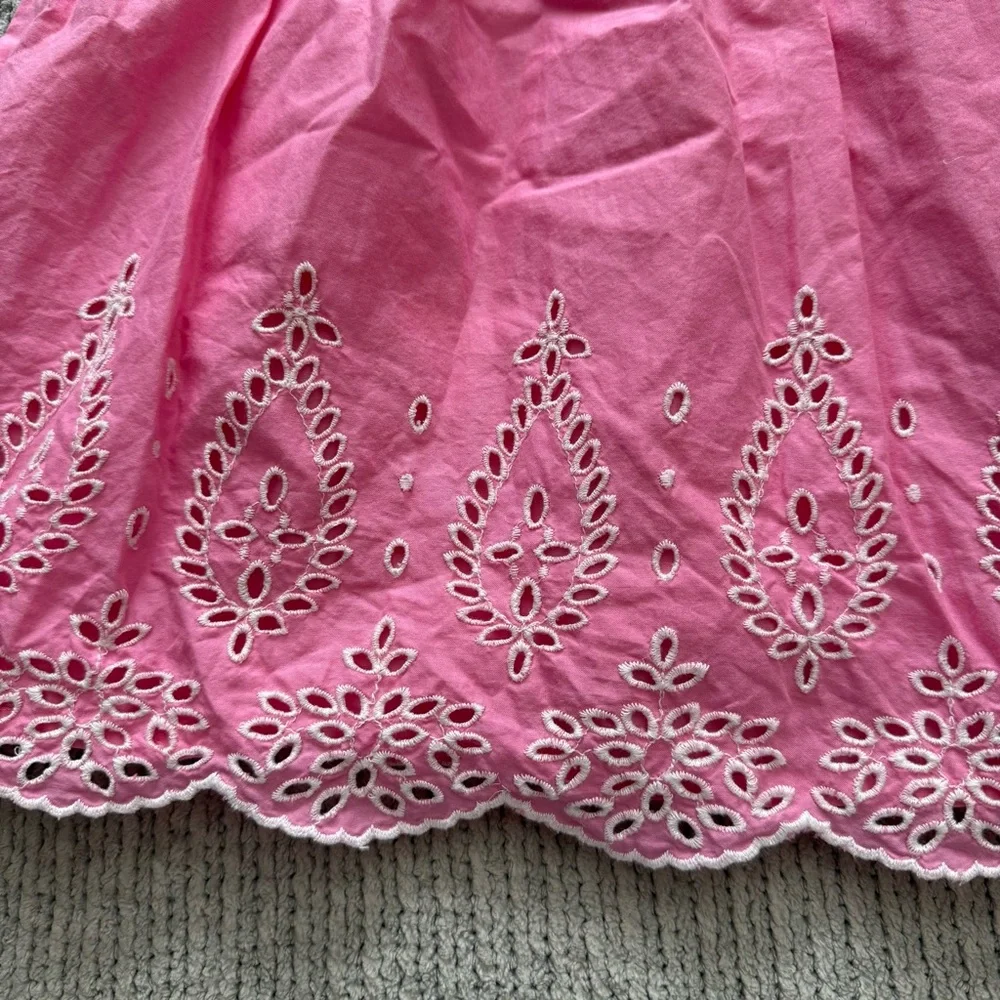 Gap Kids Pink Eyelet Dress Size M 8 Cotton Sleeveless Summer Dress‎